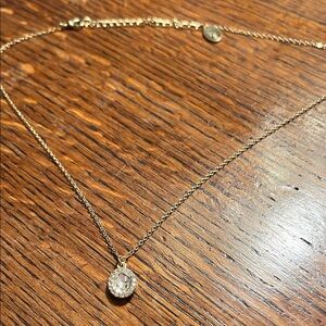 Delicate Gold Teardrop Pendant Necklace with Crystal Accent